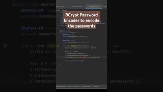 Encoding passwords in springsecurity springboot java programming coding security [upl. by Uwton]