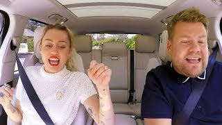 Miley Cyrus BELTS Out Biggest Hits With James Corden On Carpool Karaoke [upl. by Reisman]