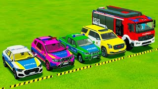 TRANSPORTING PIXAR CARS amp FRUITS WITH COLORED amp JOHN DEERE vs CLAAS vs TRACTORS  BeamNGdrive 983 [upl. by Arley]