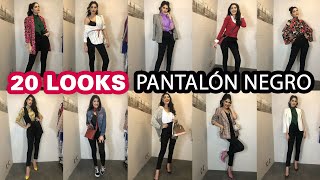 COMO VESTIR PANTALON NEGRO 20 OUTFITS CON BASICOS [upl. by Rocca]