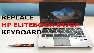 HP Elitebook 8470P  RemoveReplace Keyboard [upl. by Aiceila234]