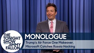 Trumps Air Force One Makeover Microsoft Catches Russia Hacking [upl. by Adnak]