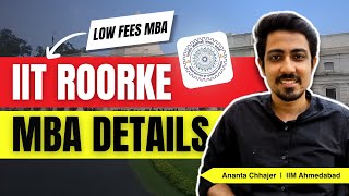 Low Fees MBA from IIT Roorkee at 90 Percentile  CAT Cutoff Placement and Full Details [upl. by Nah799]