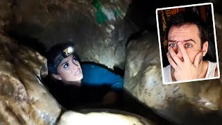 REACCIONANDO AL VÍDEO MÁS CLAUSTROFÓBICO DEL MUNDO  La Cueva del Agujero del Infierno [upl. by Hanselka]