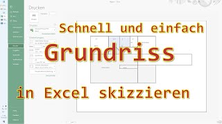 Mit Excel Grundriss Skizzieren Zeichnen [upl. by Nnaxor]