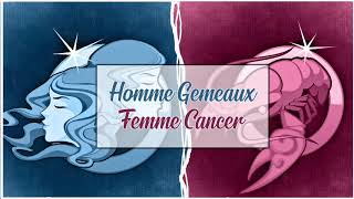 Homme Gémeaux ♊ Femme Cancer ♋ Compatibilité Amoureuse Astrologique [upl. by Lilllie2]