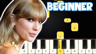 August  Taylor Swift  Beginner Piano Tutorial  Easy Piano [upl. by Akcir]