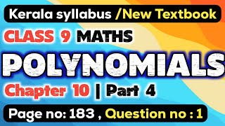 class 9 maths chapter 10 polynomials page 183 question 1 kerala syllabus scert part 4 [upl. by Yror287]