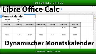 Dynamischen Monatskalender erstellen  Download LibreOffice Calc [upl. by Lindley]