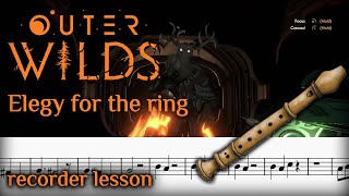 Outer Wilds  Elegy For The Rings Owls Choir Recorder lesson finger chart  notes [upl. by Brookner]