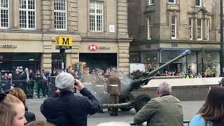 101st Northumbrian Rgt Royal Artillery begin the 2 minute silence Remembrance Newcastle 2024 [upl. by Elroy]