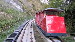 Bürgenstock Express Bergfahrt Kehrsiten Burgenstock Resort Luzern Schweiz Standseilbahn funicular [upl. by Inilam]