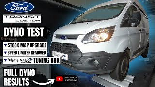 Ford Transit Custom Dyno Test  Speed Limiter Removal Stock Map Upgrade and Bluespark Tuning Box [upl. by Fina72]