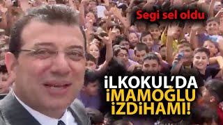 Ekrem İmamoğlu kırtasiye yardımı için gittiği okulda öğrencilerin izdihamına uğradı [upl. by Audre205]