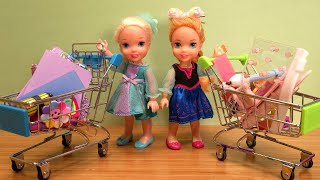 School supplies  Elsa amp Anna toddlers go shopping [upl. by Ennaillek]