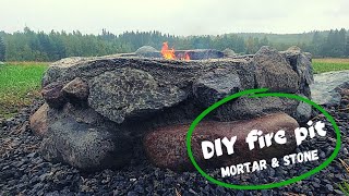 DIY stone amp mortar fire pit [upl. by Nnyleimaj551]