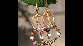 Wire wrapped Earrings diversity colors [upl. by Eelymmij]