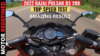 2022 Bajaj Pulsar RS 200 BS6 Top Speed Test amp All Gear Top Speed  Motor Redefined [upl. by Lyon]