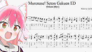 Murenase Seton Gakuen Ending Guitar tab Ookami Blues [upl. by Eiba]