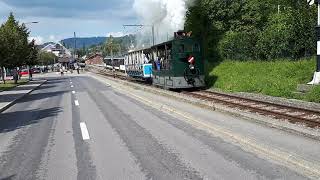 BlonayChamby 11092021 Das Dampftram aus Bern G33 quot12quot fährt aus Blonay raus [upl. by Stuckey479]