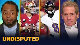 Ravens handle 49ers in Week 16 Lamar Jackson 2 TDs Brock Purdy 4 INTs  NFL  UNDISPUTED [upl. by Ainerbas]