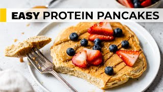 RIDICULOUSLY EASY PROTEIN PANCAKES  made with pancake mix [upl. by Feerahs]