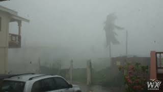 Hurricane Beryl Landfall Carriacou raw power 4k  Eye wall of category 4 [upl. by Arihay656]