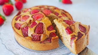 TARTA DE AVENA Y FRESAS SÚPER FÁCIL  POSTRESSALUDABLES [upl. by Lauder]