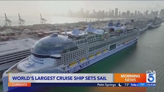 Worlds largest cruise ship sets sail [upl. by Amby]