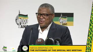 WATCH LIVE ANC Secretary General Fikile Mbalula briefs the media on outcomes of the Special NEC… [upl. by Phail]