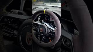 Porsche steering wheel cover stitching in alcantara results display [upl. by Ellerrad960]