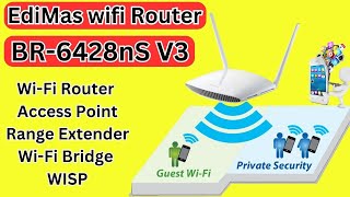 Edimax BR6428nS V3  How to setup edimax N300 WiFi Router  Range Extender WIFI Bridge setting [upl. by Patsis177]