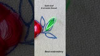 Hand embroidery satin stitch leaf embroidery [upl. by Llenroc999]