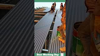 Best working day 1368 Roof construction process [upl. by Ailedamla]