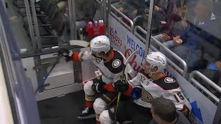 Trevor Zegras takes his anger out on the penalty box camera [upl. by Rozamond585]