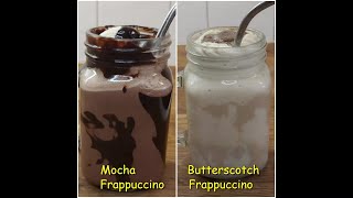 Homemade STARBUCKS Mocha Frappuccino and Butterscotch Frappuccino Cheap and easy to make at home [upl. by Shelton172]