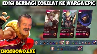 CHOUBOWOEXE  quotSpecial Editionquot Berbagi Cokelat Ke Warga Epical Glory 😂🤣 Mobile Legends [upl. by Ellered]