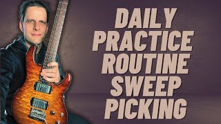 DAILY SWEEP PICKING PRACTICE  GUITAR PLAYALONG sweeppicking [upl. by Paynter]