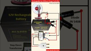 Rechargeable Fan Without Charge Controller  How to Make a Rechargeable Fan at Home  12V ChargerFan [upl. by Immak]