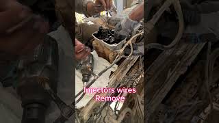 Injector wire removing Diesel engine truck Scania truck engine fuelinjector dieselrepair [upl. by Delly]