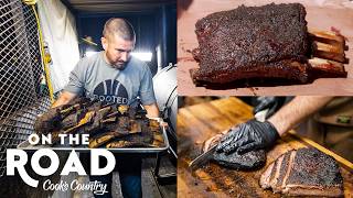 Texas BBQ Beef Ribs and Brisket in the Desert  On the Road [upl. by Carlee]