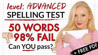 Can YOU pass this spelling test 98 CANNOT 50 most MISSPELLED words  Free PDF amp Quiz [upl. by Natanoj]