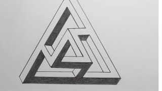 Impossible Triangle Illusion ll 3D Triangle Drawing Step by Step [upl. by Nanah]