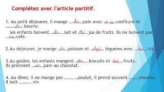 les articles partitifs exercices [upl. by Leerzej308]