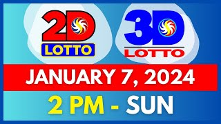 Lotto Result 2PM Today Jan 7 2024  3D Lotto amp 2D Lotto 2PM Lotto Results of Past 3 Days [upl. by Ariday]