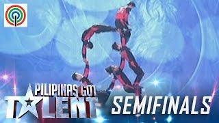 Pilipinas Got Talent Season 5 Live Semifinals Dino Splendid Acrobats  All Male Actobat Group [upl. by Ogram]