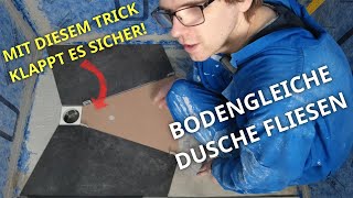 Bodengleiche Dusche mit Gefälle selbst fliesen  Gefälleschnitt  Blanke AQUAGLAS [upl. by Doownil]