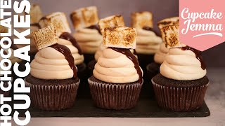 Hot Chocolate Cupcake Recipe with Toasted Marshmallows  Cupcake Jemma [upl. by Suired]