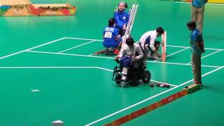 Rio Paralympic Boccia BC3 Individual event Final match 1st end [upl. by Aneala]