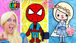 LA BODA de ELSA y SPIDERMAN en TOCA LIFE WORLD [upl. by Nohj]